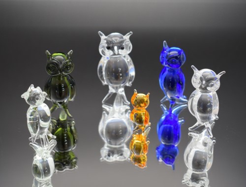 Tierfigur MINI Hund aus Glas handgefertigte Glasfigur Schönes Geschenk 2,5 cm 